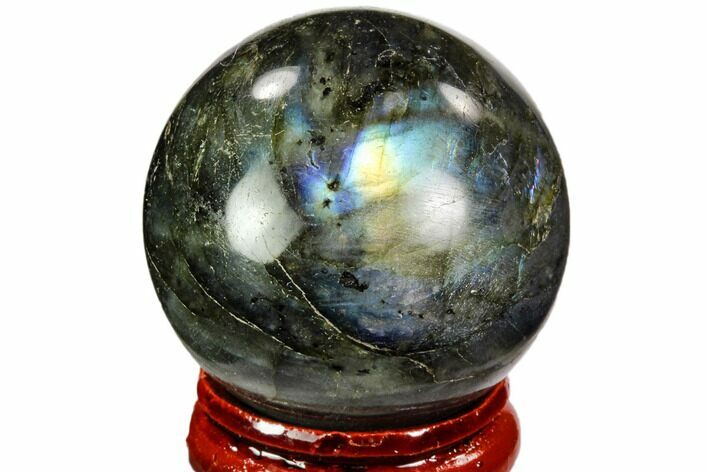 Flashy, Polished Labradorite Sphere - Great Color Play #105773